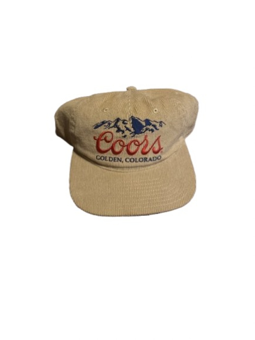 Coors Golden, Colorado Corduroy Baseball Cap in Tan